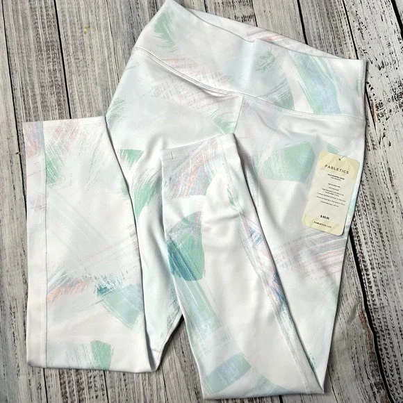 Fabletics High Waisted White & Pastel 7/8 Leggings Athletic MEDIUM - Picture 2 of 4